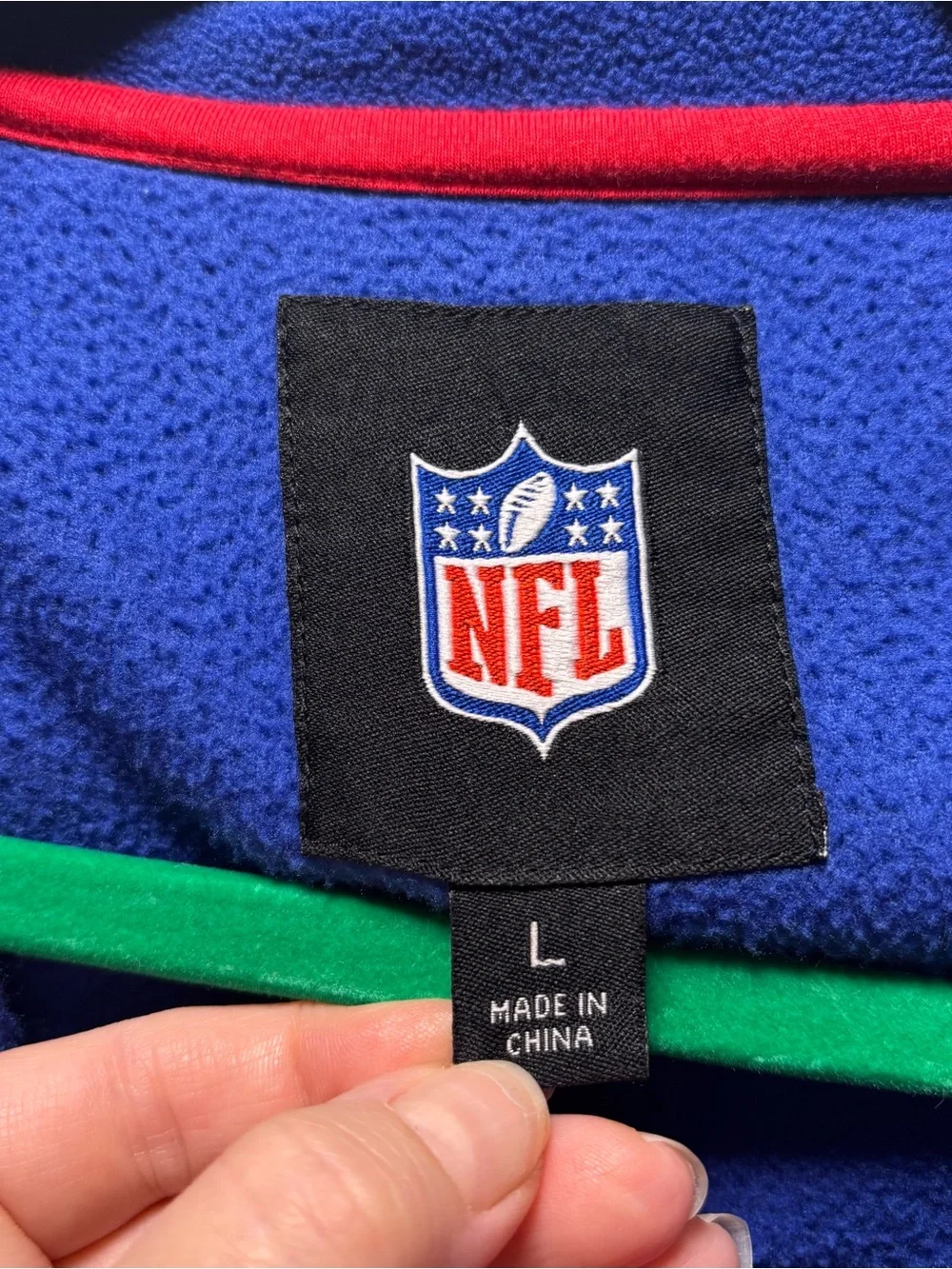 NFL NY Giants Fleece Color Block Jacket Size L
